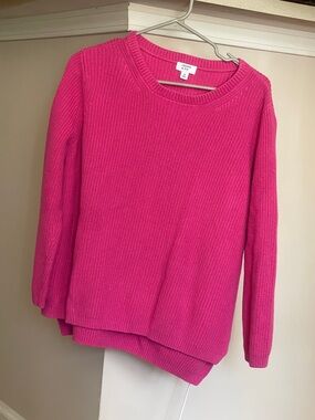 Women's Crewneck Sweater in Bright Pink